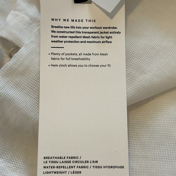 Lululemon Clear Intention Jacket in White NWT Size 10 - Picture 15 of 16